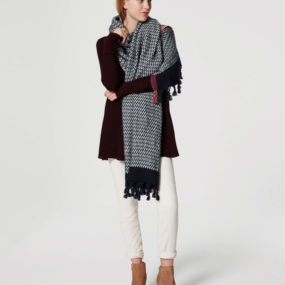 Loft chevron tassel scarf